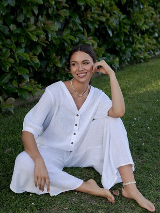 Honey & Stone Co FRAYA WHITE TOP