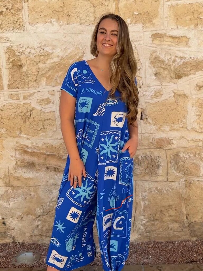 Honey & Stone Co HARLOW BLUE SUN JUMPSUIT