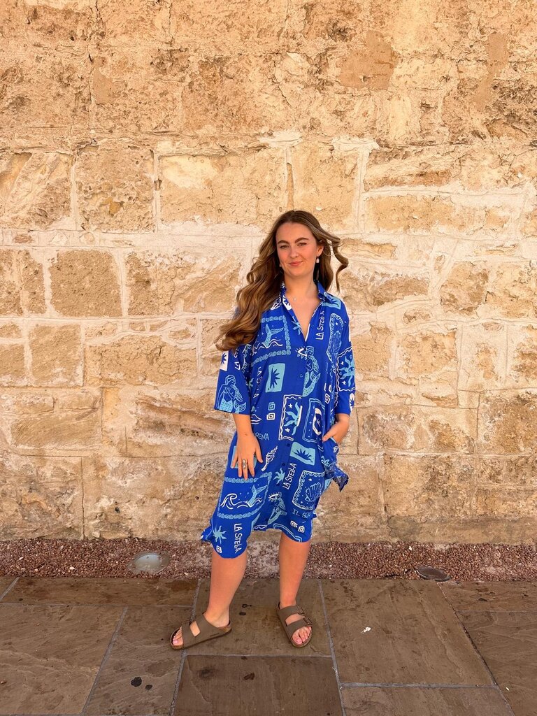 Honey & Stone Co RETREAT SHIRT BLUE SUN MIDI