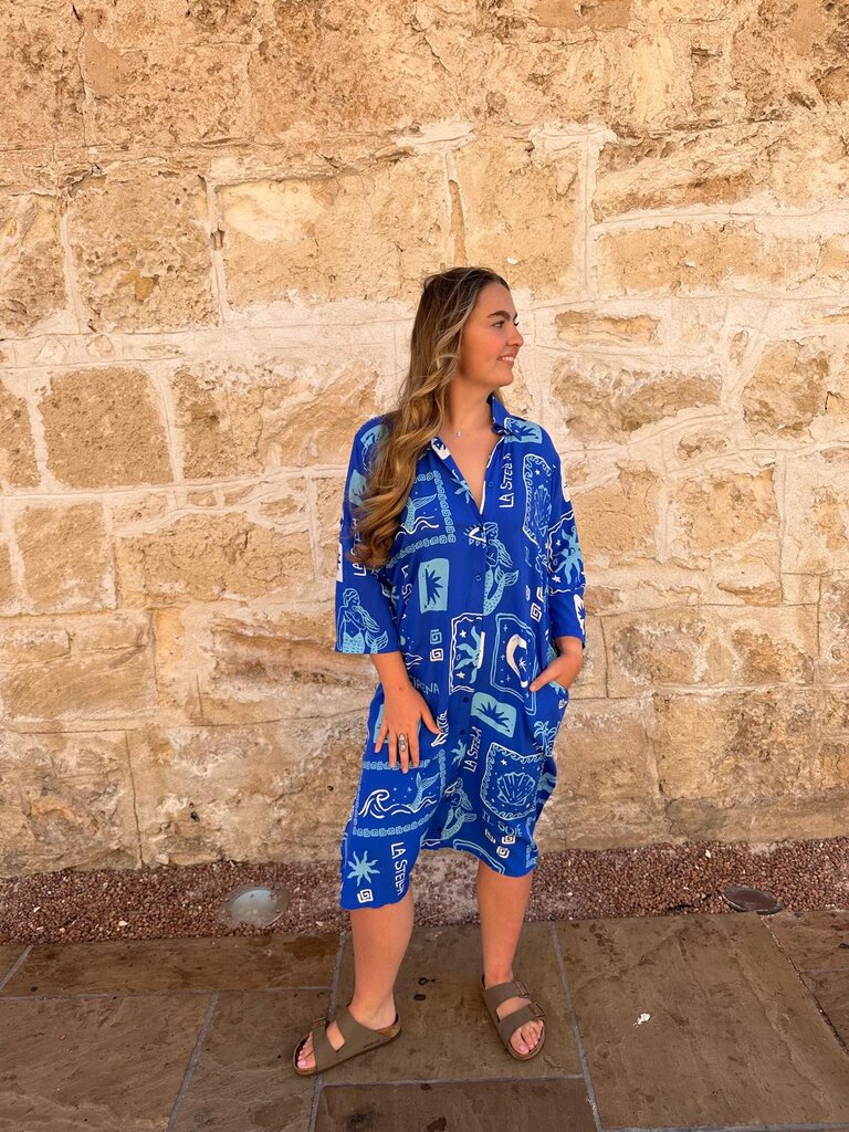 Honey & Stone Co RETREAT SHIRT BLUE SUN MIDI