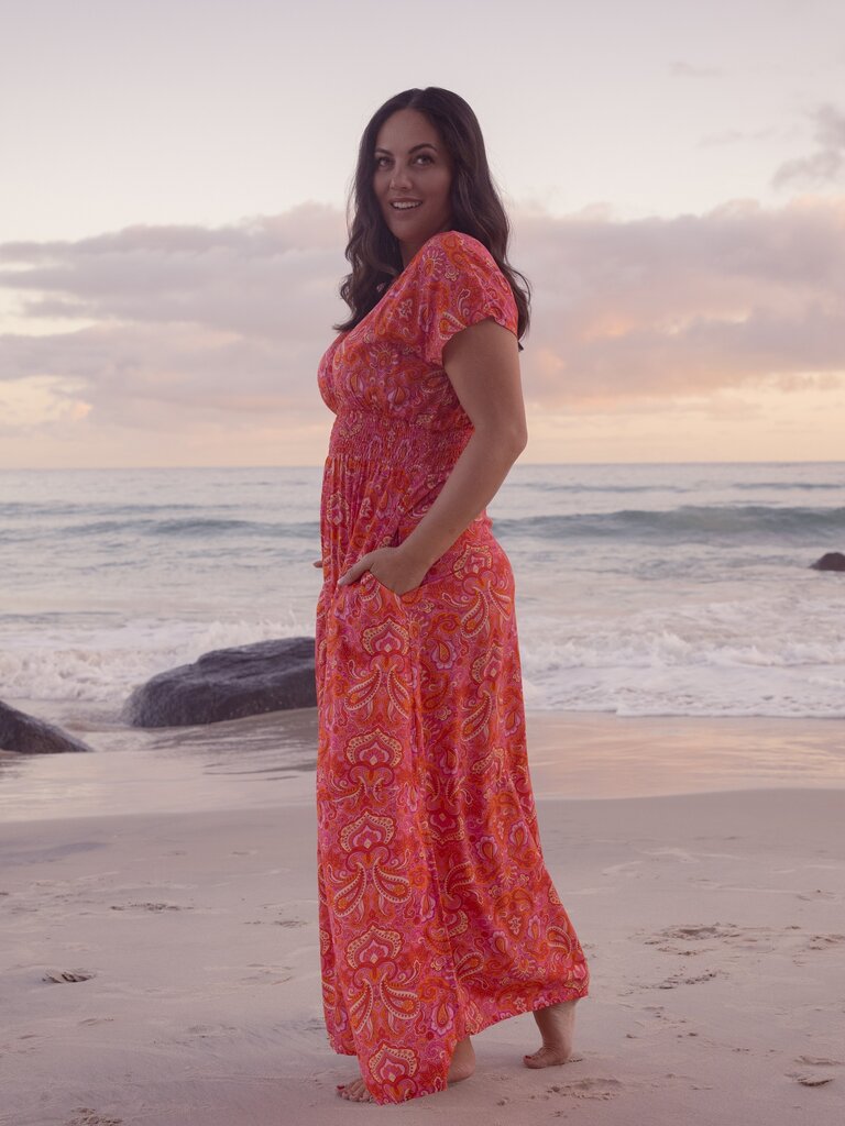 Honey & Stone Co ZEN RISING SUN MAXI DRESS