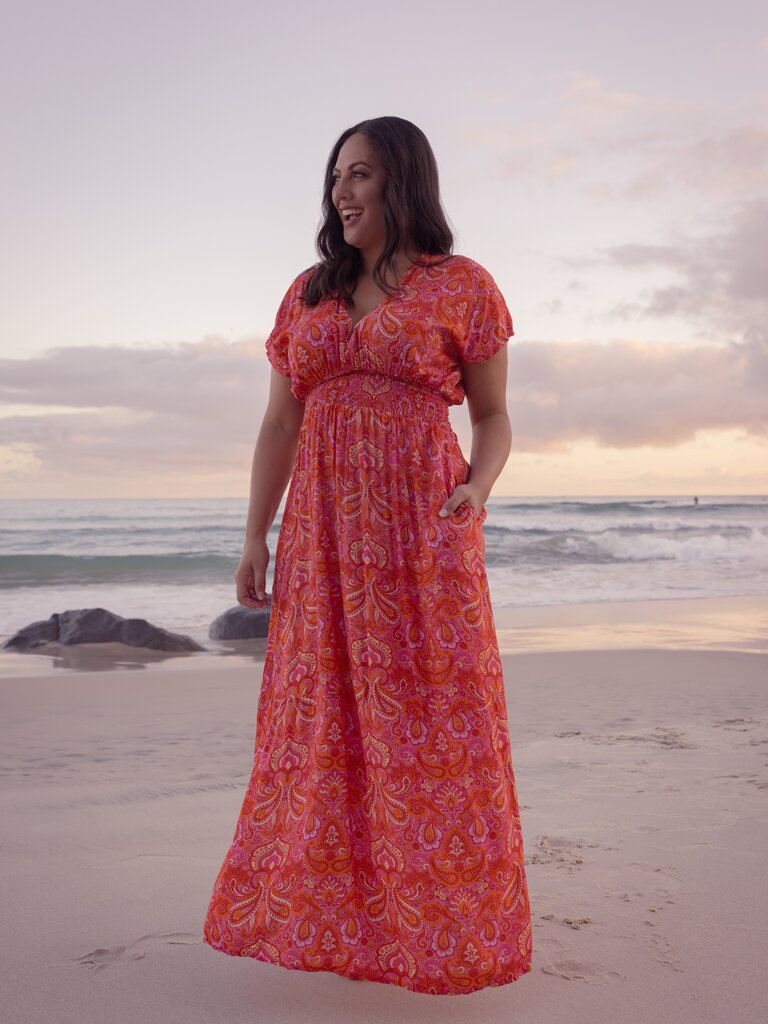 Honey & Stone Co ZEN RISING SUN MAXI DRESS