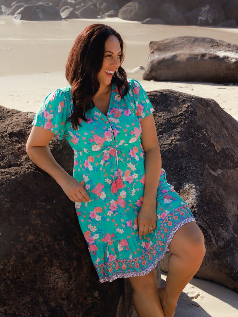 Honey & Stone Co FRIEDA MINI DRESS SECRET GARDEN