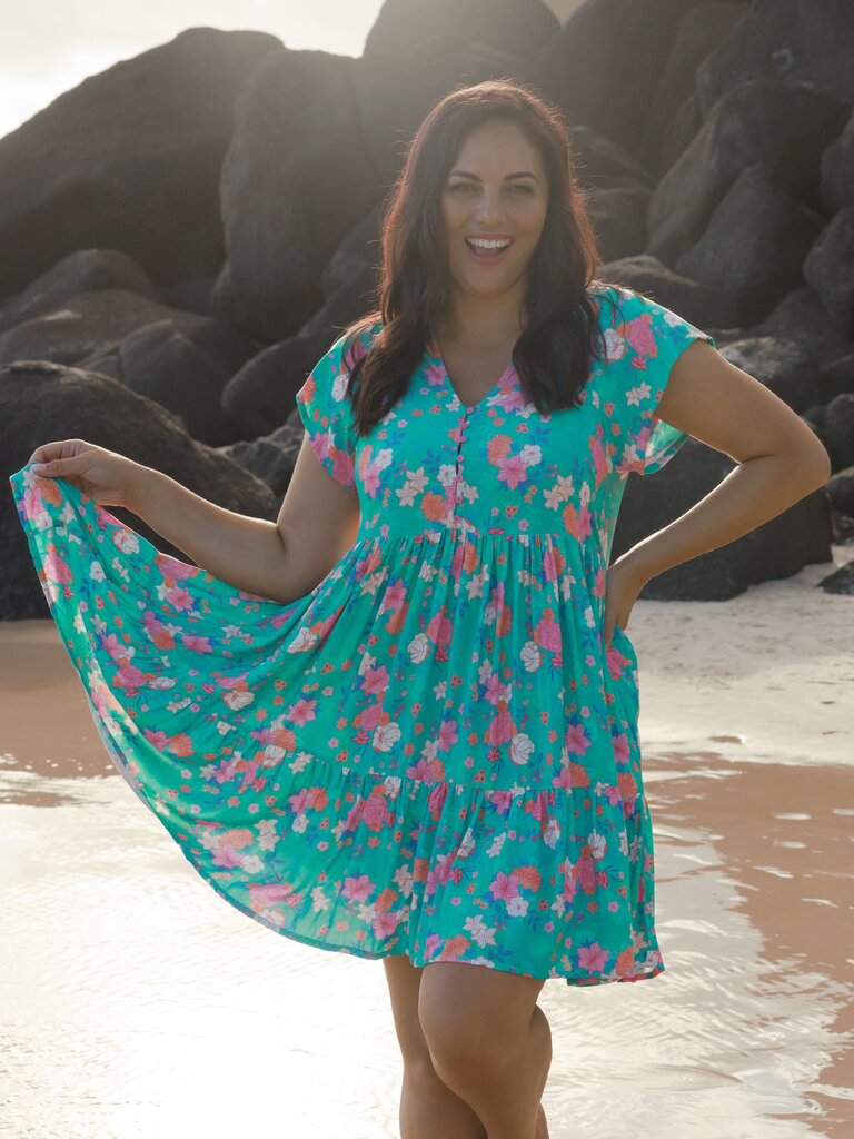 Honey & Stone Co ESME MINI DRESS SECRET GARDEN