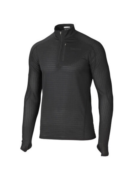 Marmot Chandail Thermo 1/2 zip pour hommes Noir Small