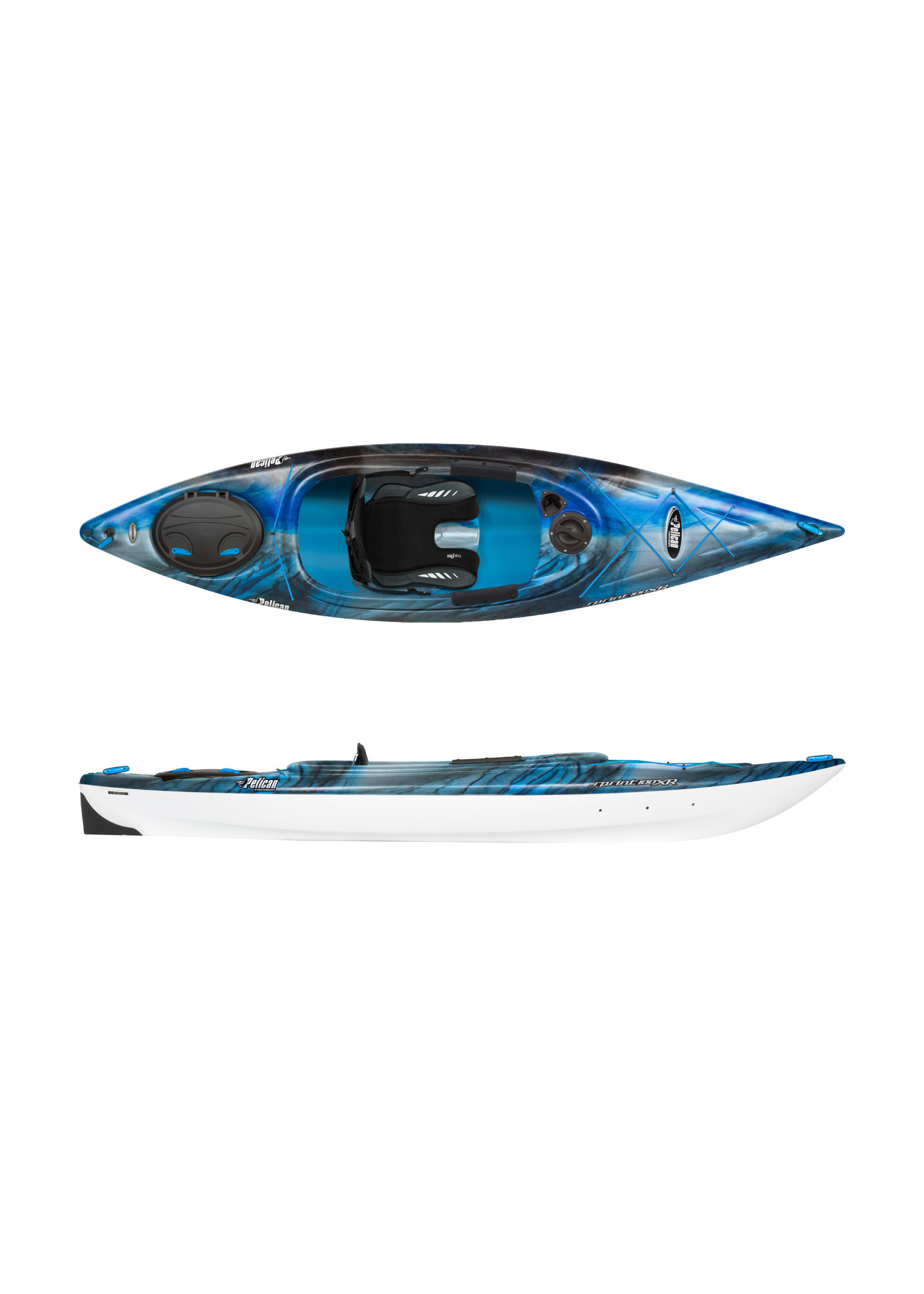 Pelican Sport Kayak récréatif Sprint 100 XR Neptune/White/Cyan