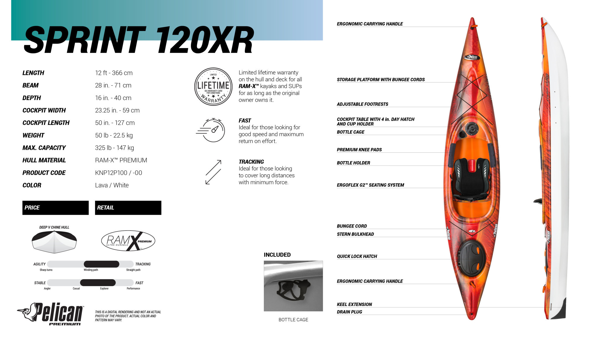 Pelican Sport Kayak Sprint 120XR