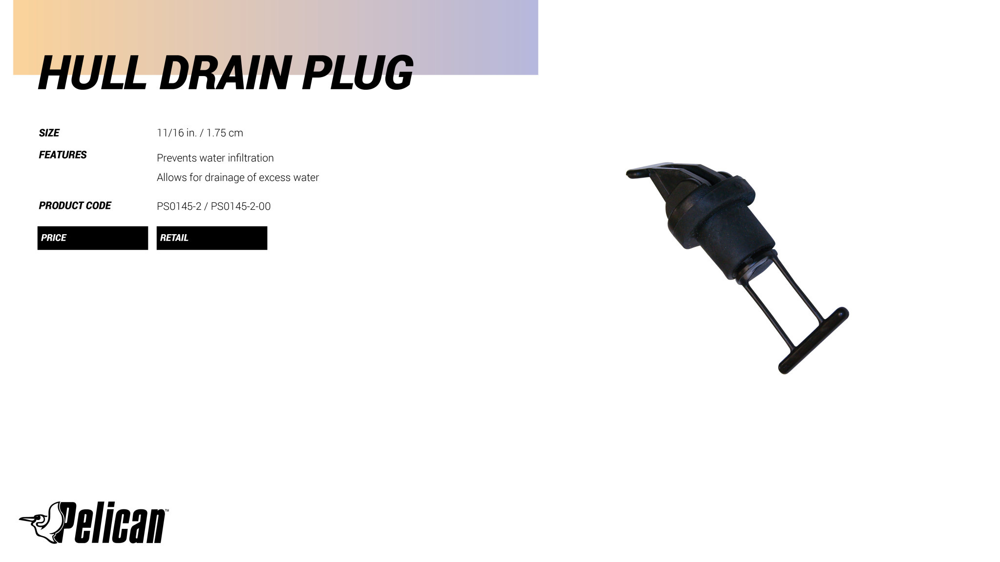 Pelican Sport Bouchon de drain de coque