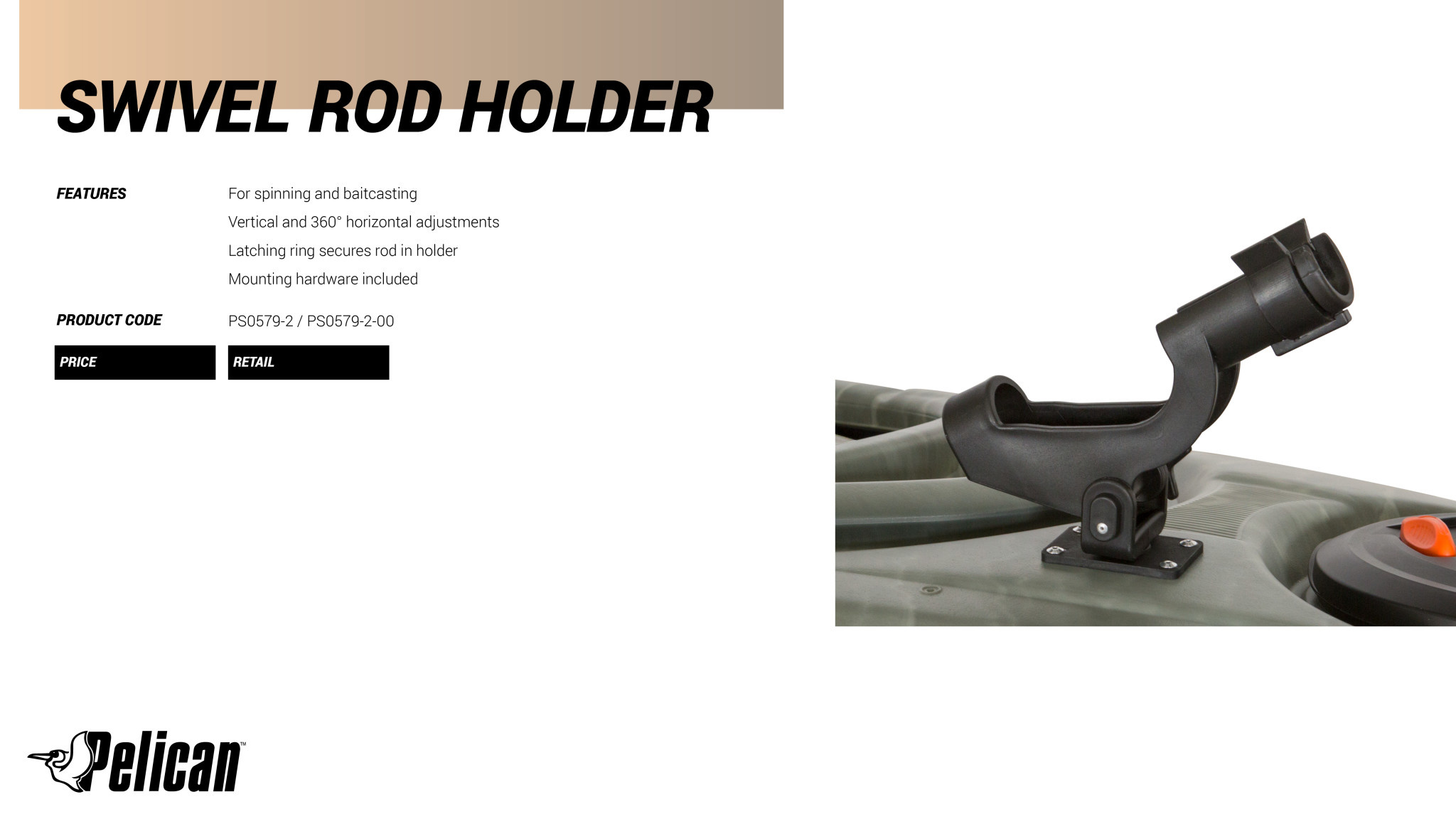 Pelican Sport Porte-canne à pêche pivotant