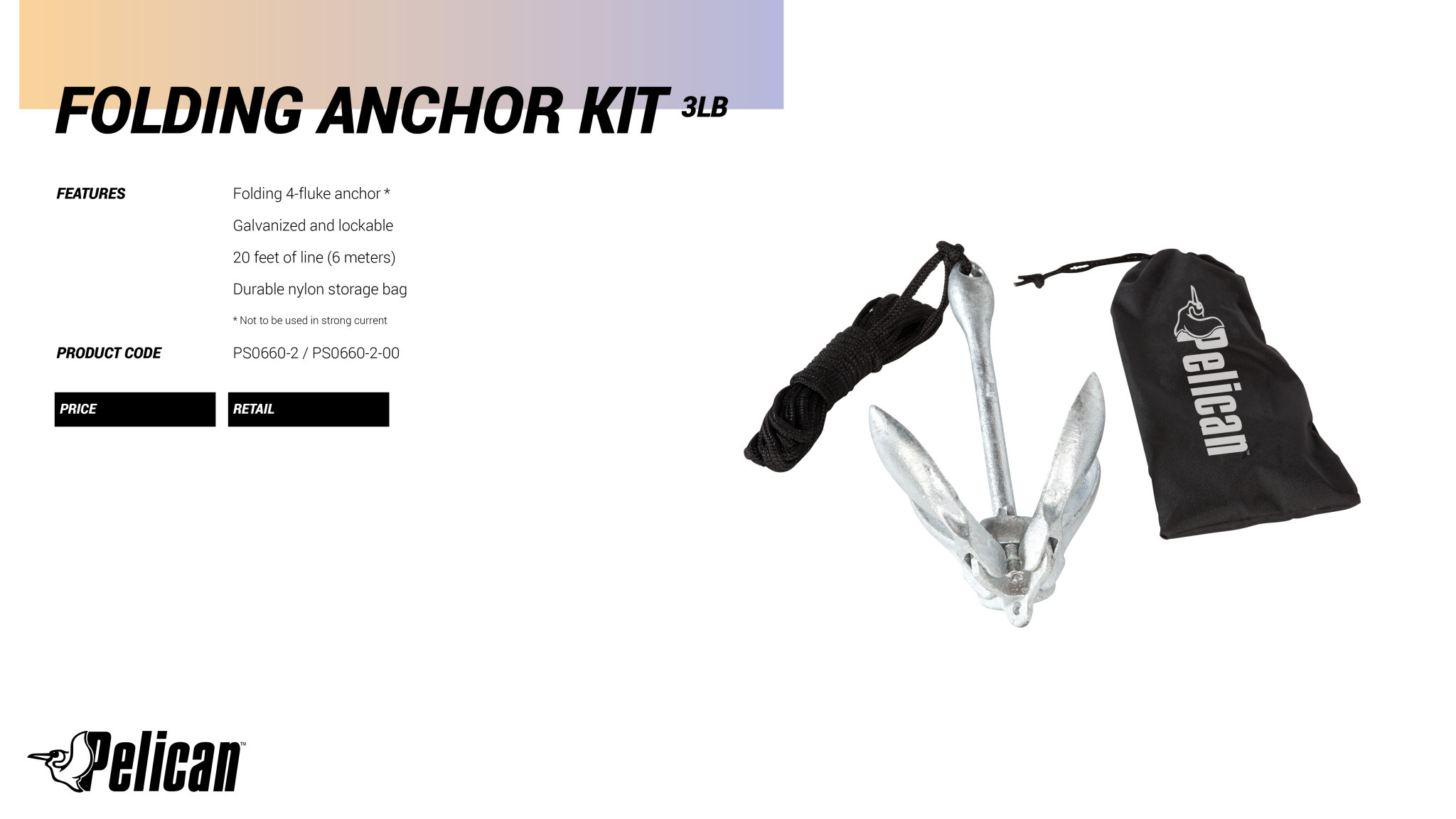 Pelican Sport Ancre pliable de 3 livres