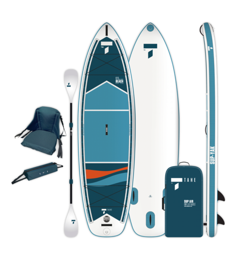 Tahe Outdoors Planche à pagaie gonflable hybride Beach SUP-Yak 10'6 x 34 en kit