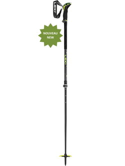 Leki Bâtons de ski hors-piste Guide 2 Black/Neon Yellow 110-150 cm