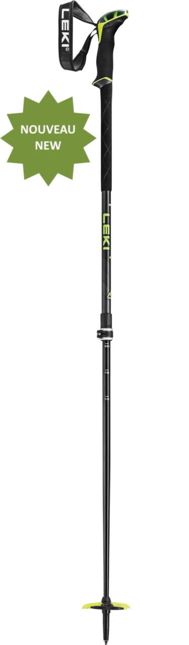Leki Bâtons de ski hors-piste Guide 2 Black/Neon Yellow 110-150 cm