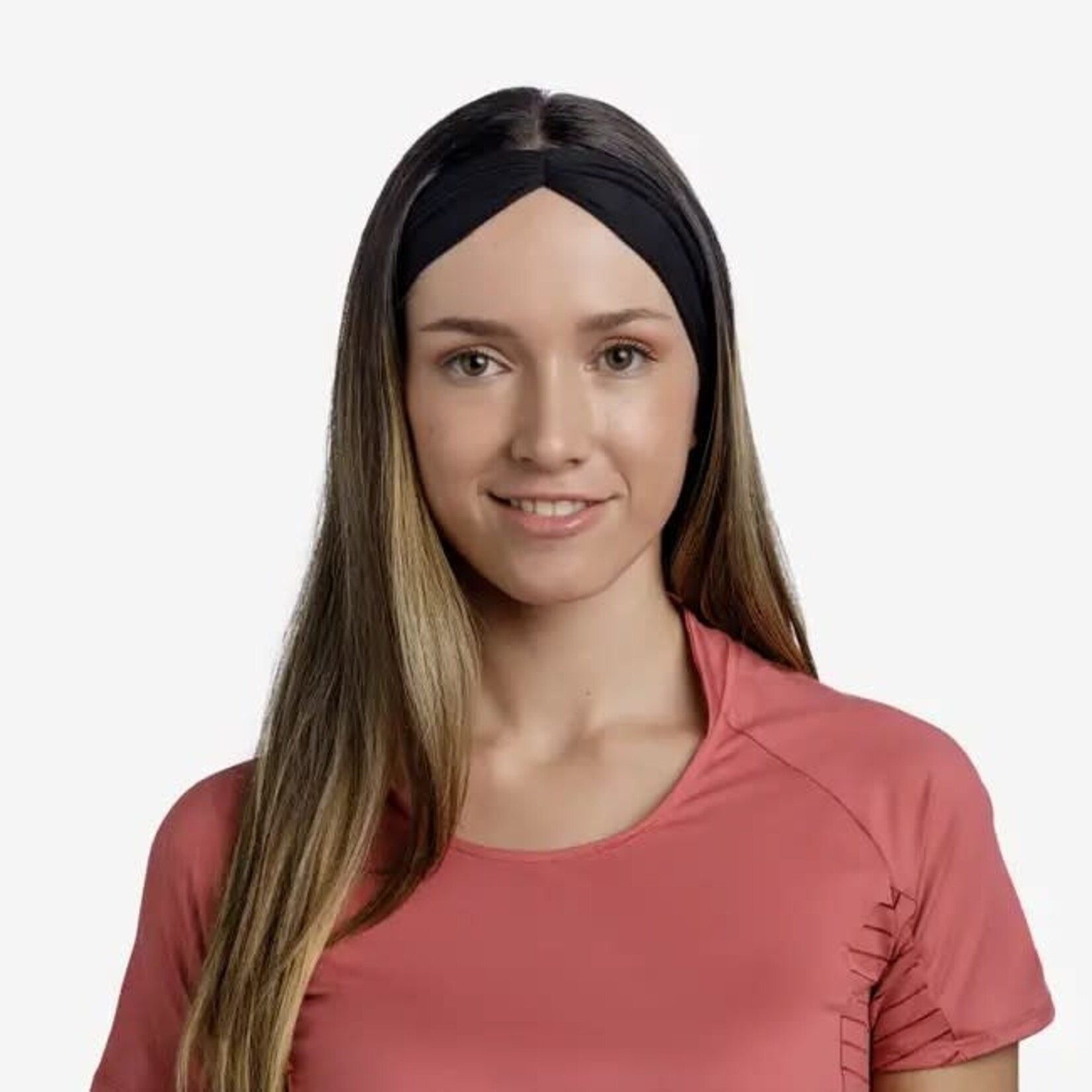 Buff Bandeau Coolnet UV Ellipse Headband Solid Black Adult