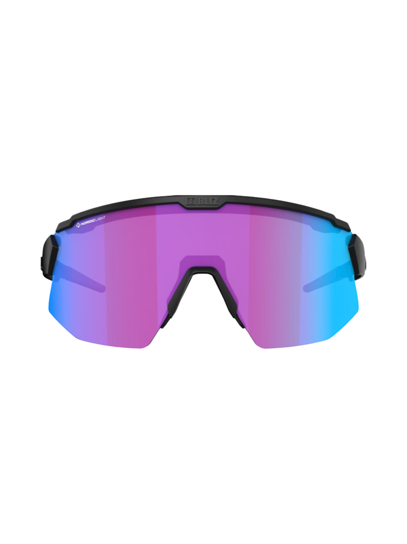 Bliz Lunettes de sport Breeze Matt Black NanoOptics Nordic Light Begonia - Violet bégonia avec verres bleus multiples