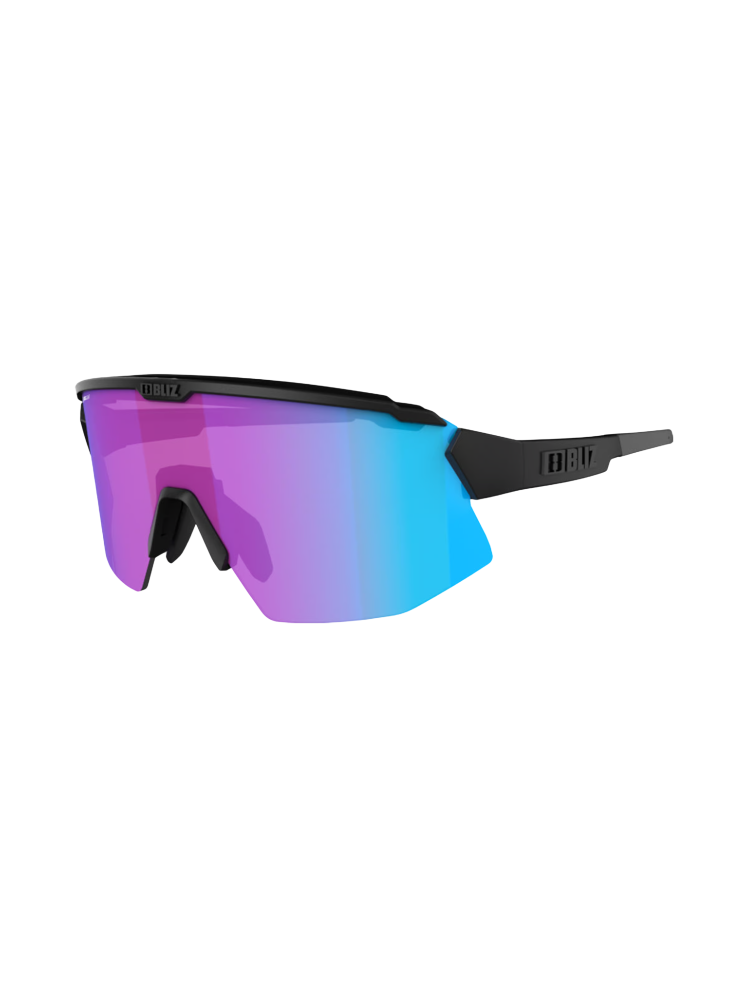 Bliz Lunettes de sport Breeze Matt Black NanoOptics Nordic Light Begonia - Violet bégonia avec verres bleus multiples