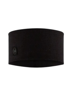 Buff Bandeau Merino Wide Headband Solid Black