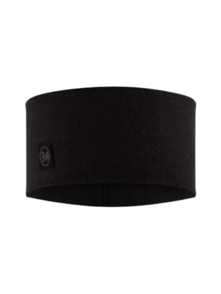 Buff Bandeau Merino Wide Headband Solid Black