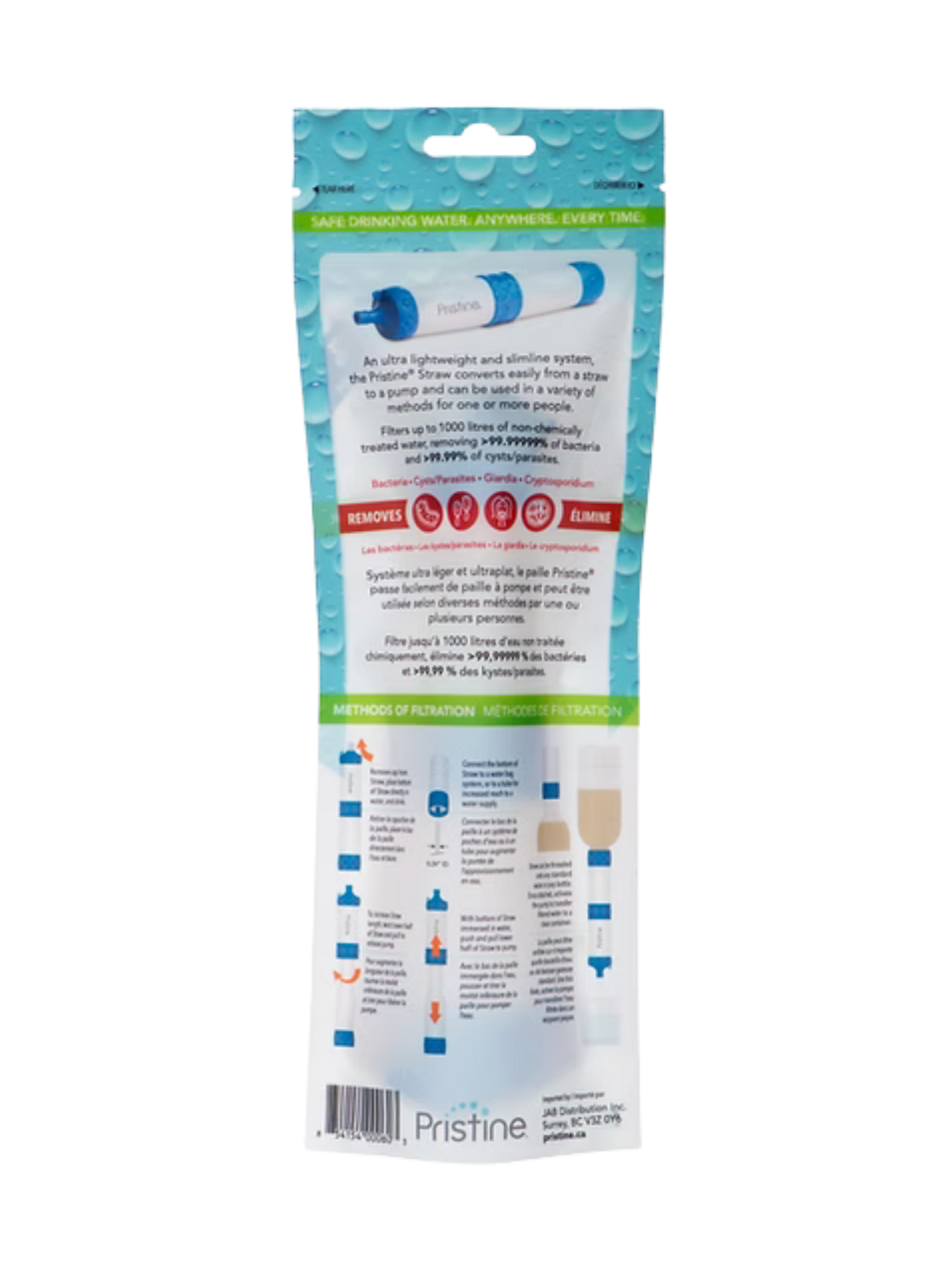 Paille de filtration d'eau