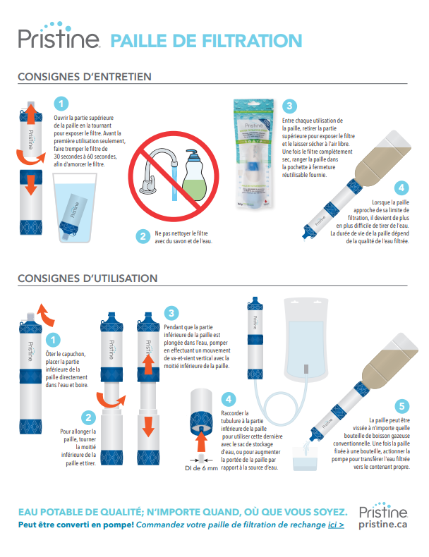 Paille de filtration d'eau