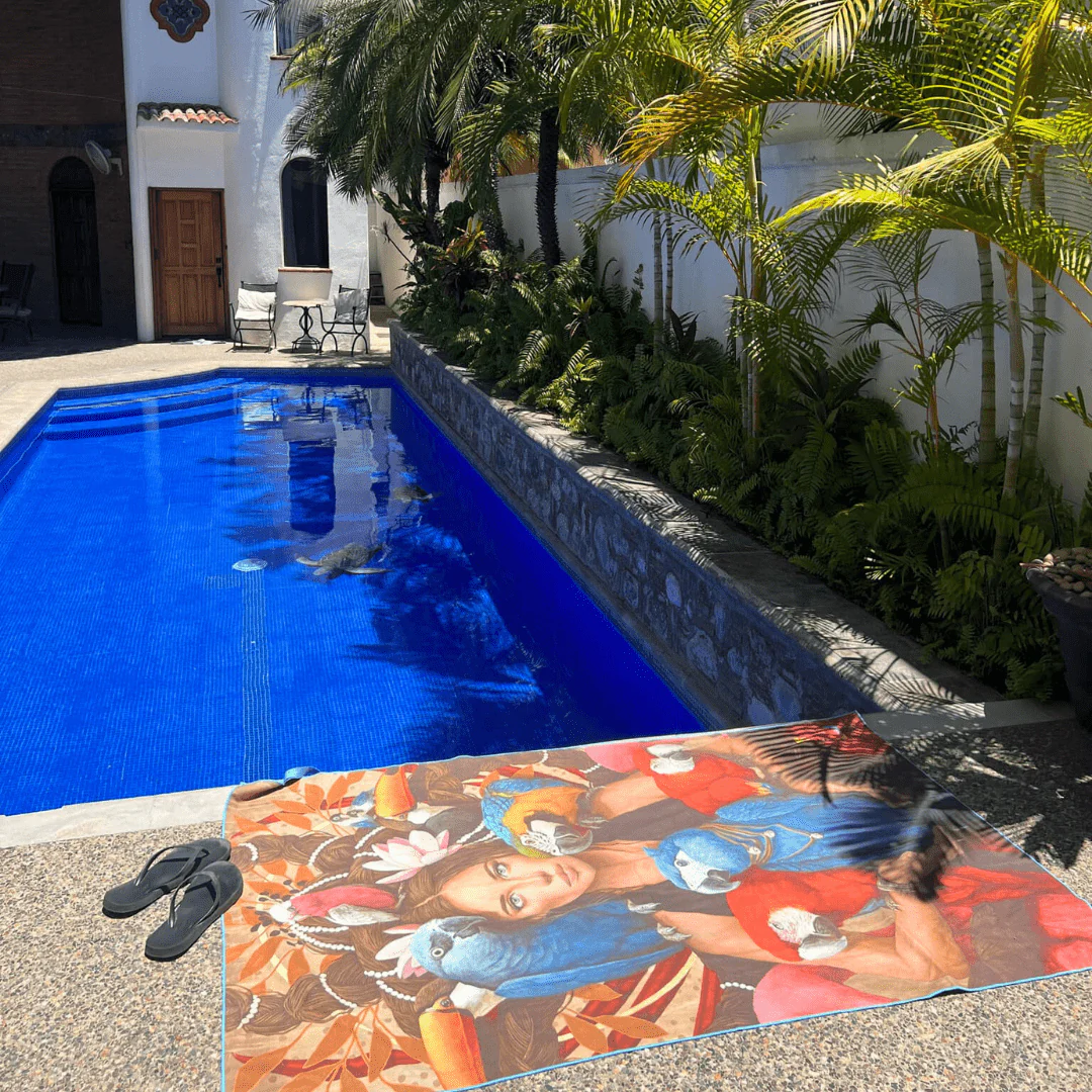 Lalita's Art Shop Serviette XL réversible en microfibre | Essentiel plage & voyage art tropical par Sophie Wilkins