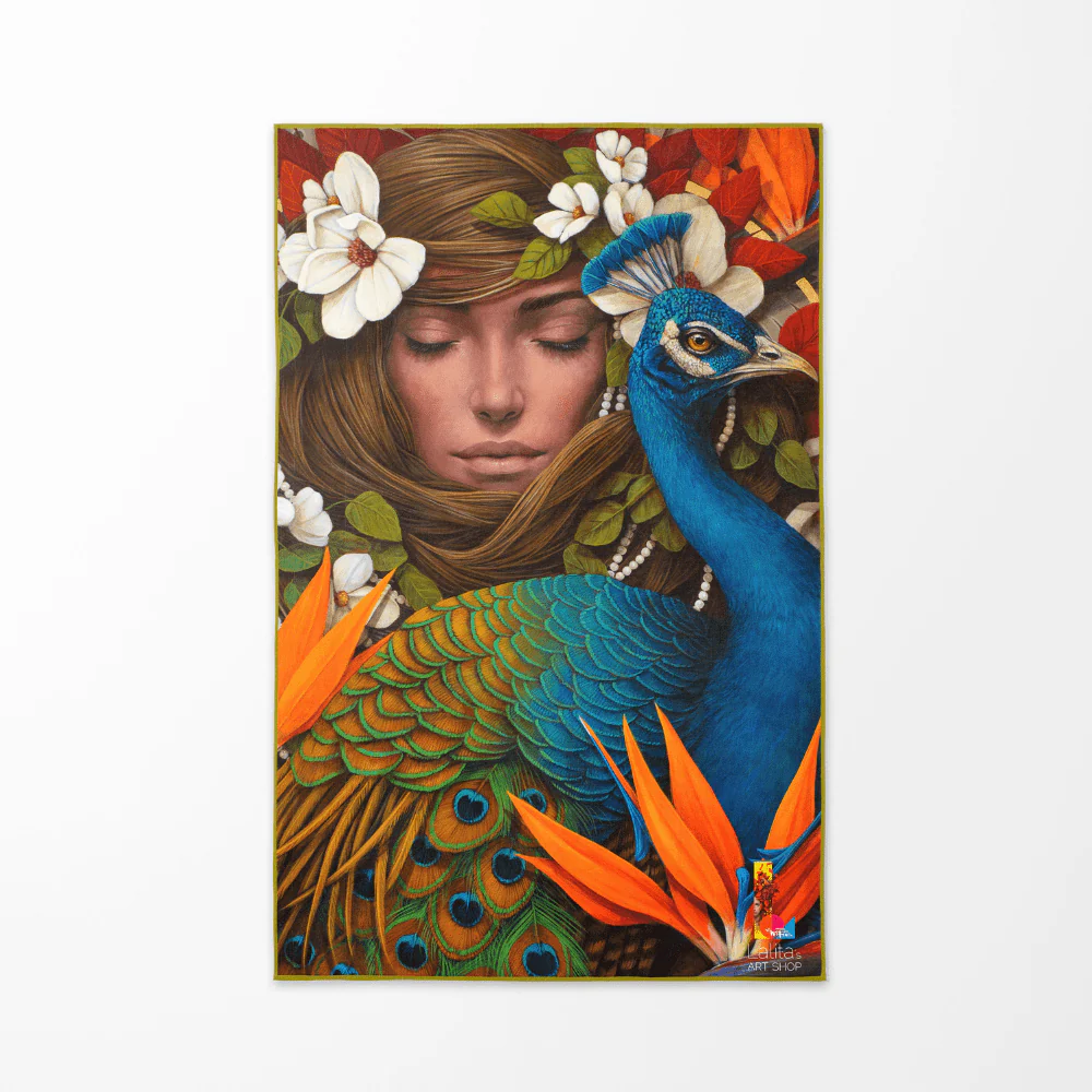 Lalita's Art Shop Serviette de yoga XL réversible artistique Chrysalide