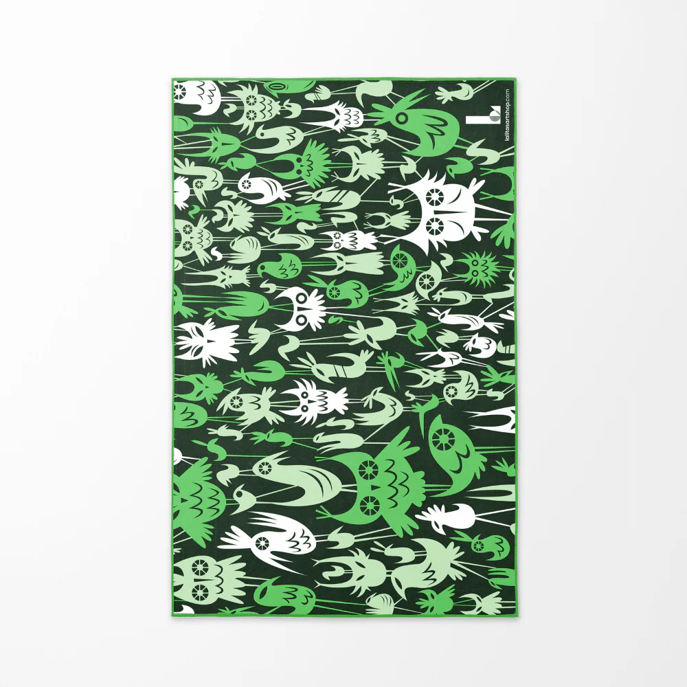 Lalita's Art Shop Serviette de plage extra-grande réversible "Wall of Birds"