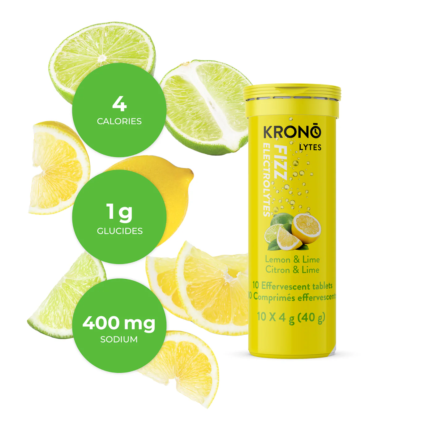 Krono Comprimés d'électrolytes effervescents Krono Lytes