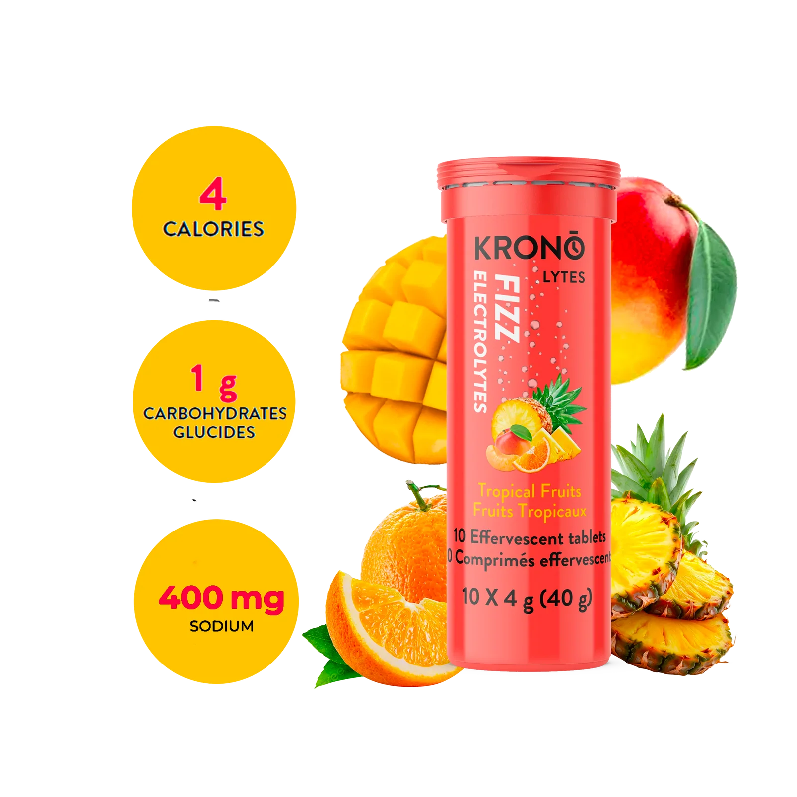 Krono Comprimés d'électrolytes effervescents Krono Lytes