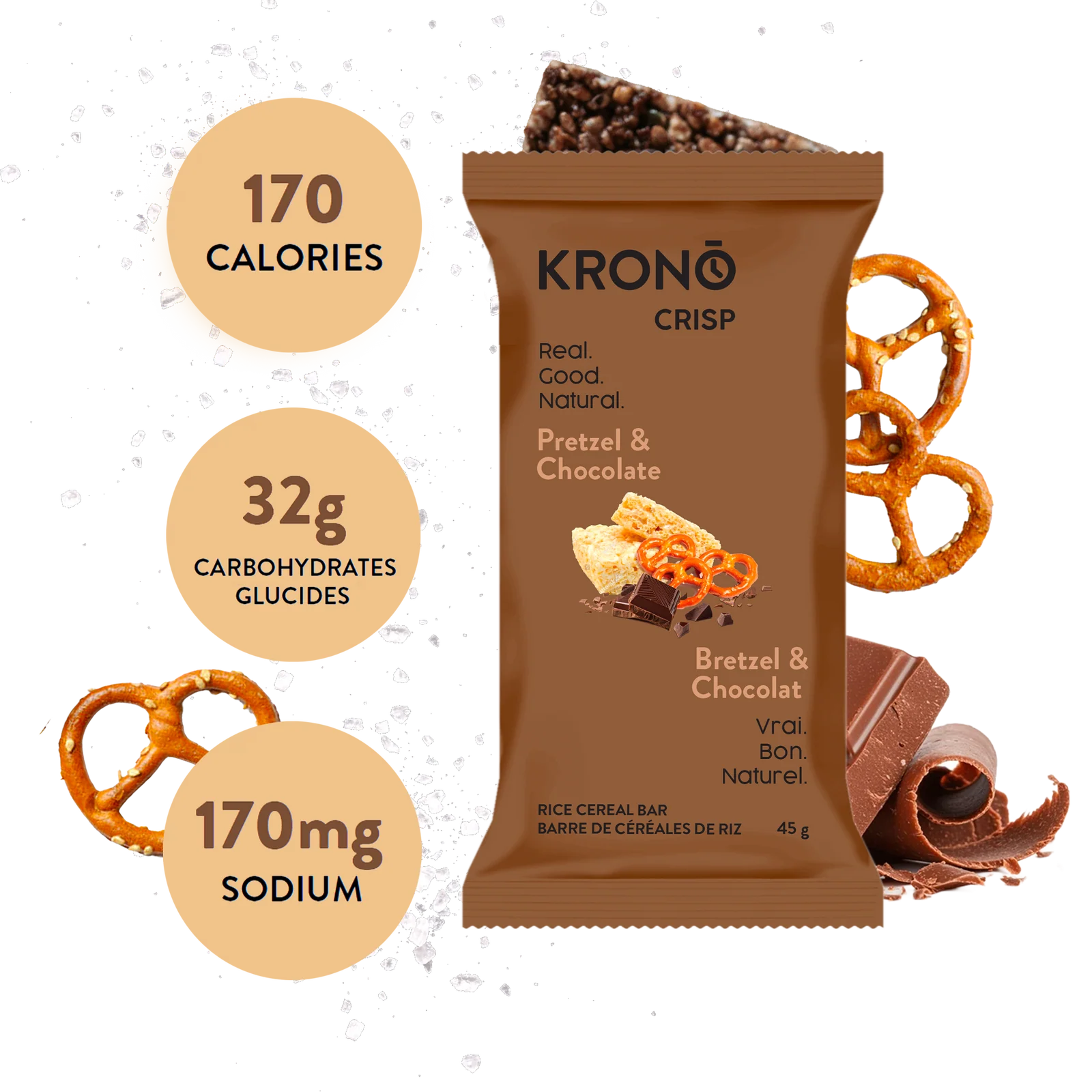Krono Carré énergétique au riz croustillant Krono Crisp 45 g