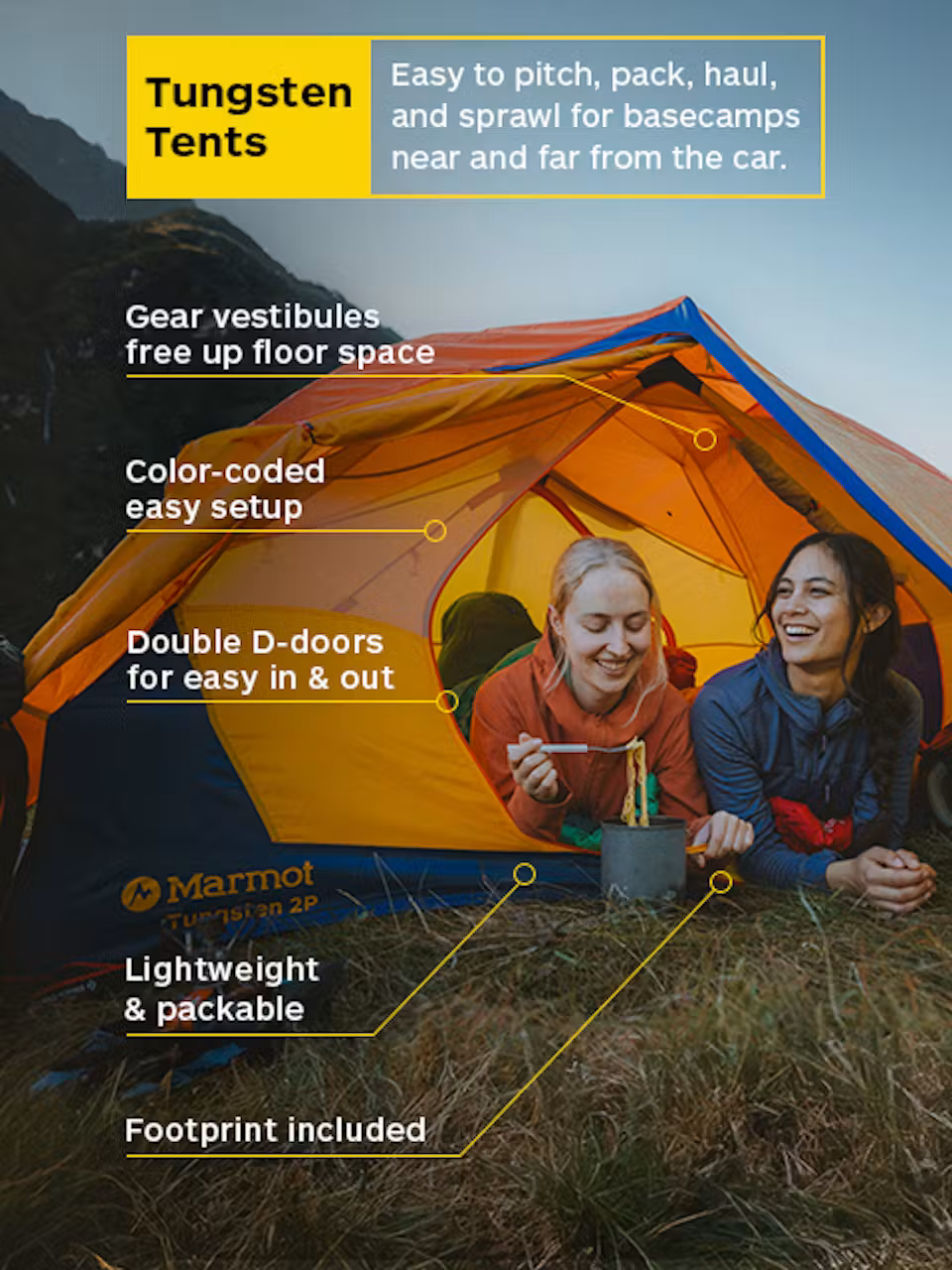 Marmot Tente Tungsten 2P Solaire/Soleil rouge