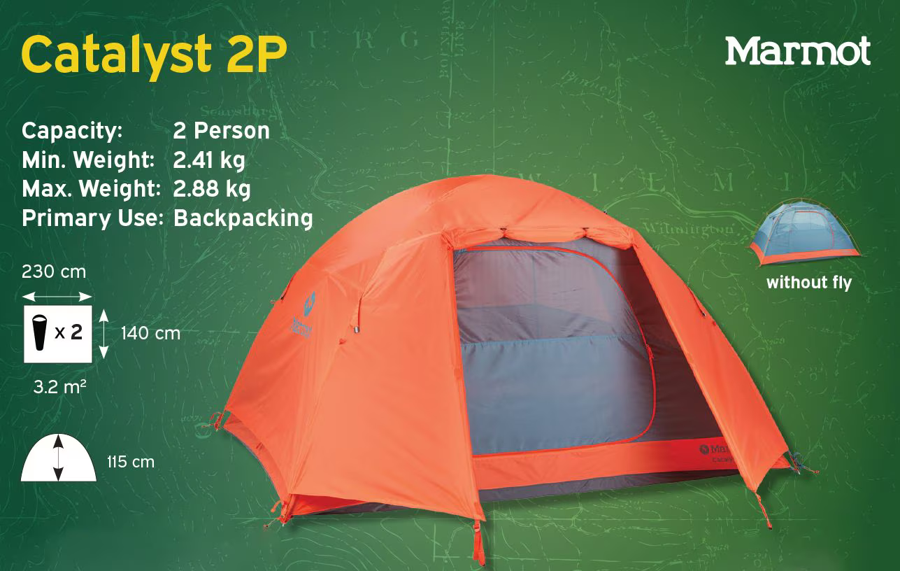 Marmot Catalyst 2P Soleil rouge/Bleu cascade