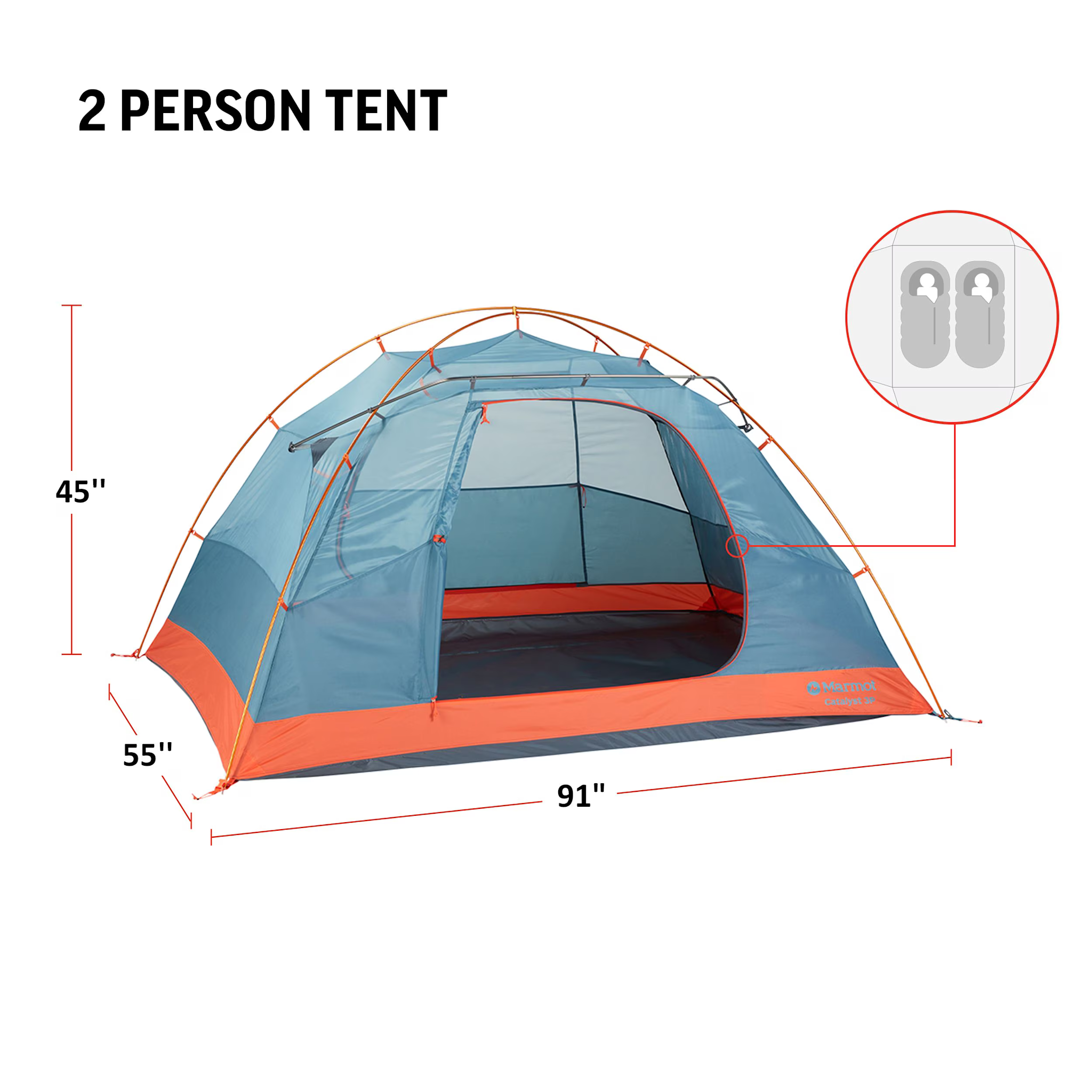 Marmot Catalyst 2P Soleil rouge/Bleu cascade