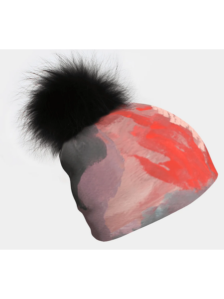 Lalita's Art Shop Tuque avec pompon amovible Pink & Flames - Femme