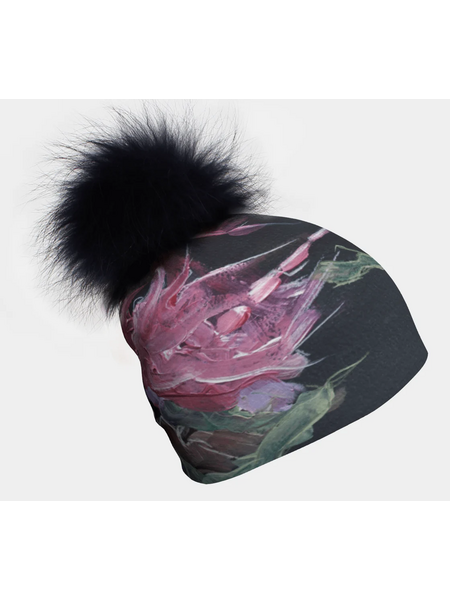 Lalita's Art Shop Tuque avec pompon amovible Baroque Beanie With Black Pompom - Femme