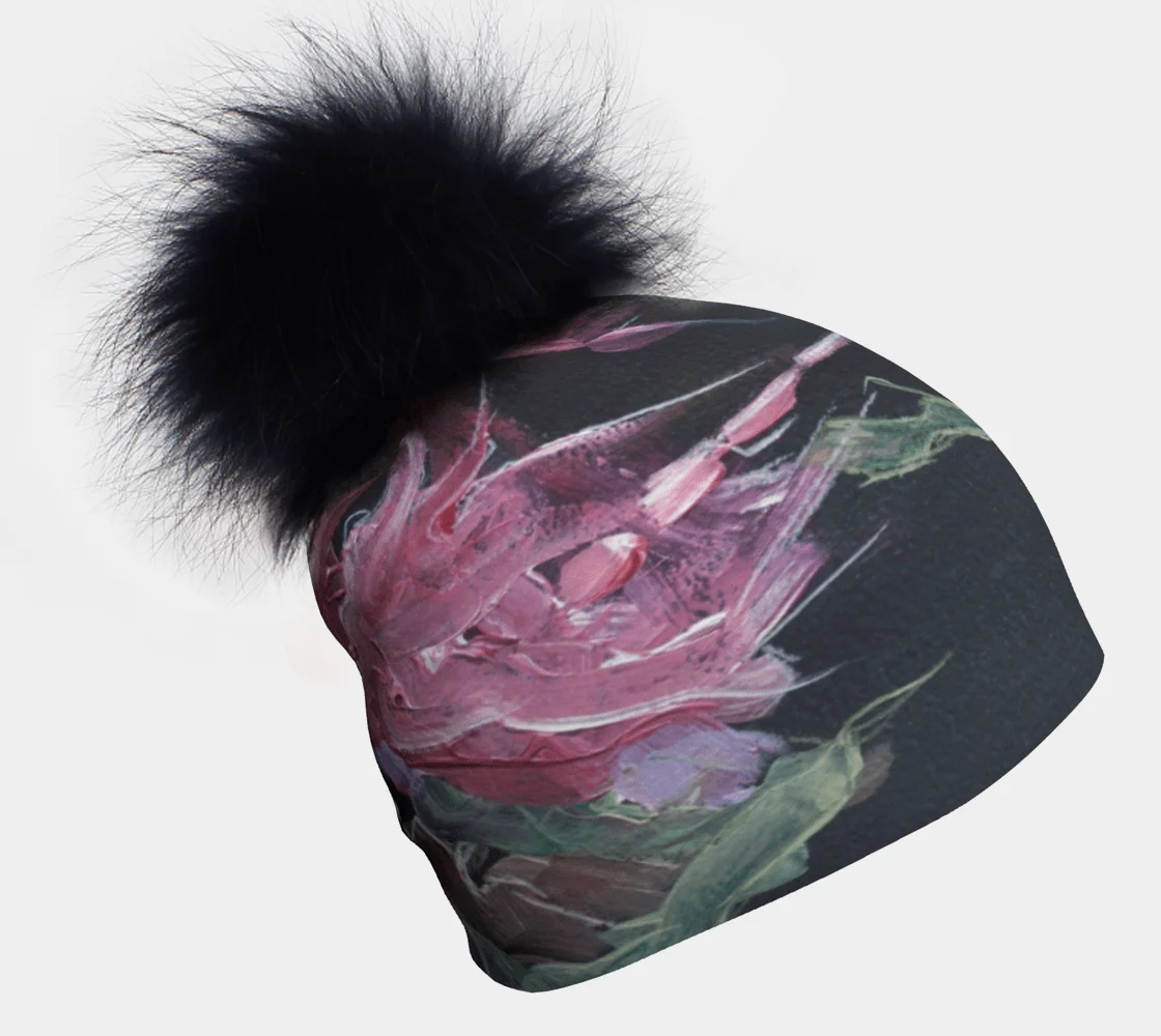 Lalita's Art Shop Tuque avec pompon amovible Baroque Beanie With Black Pompom - Femme