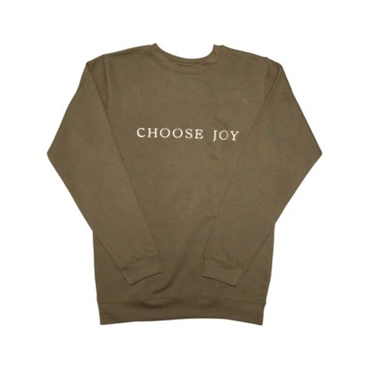 L.A.T. Embroidered Green Choose Joy Sweatshirt