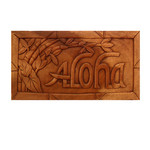 Hand Carved Aloha Bamboo Sign