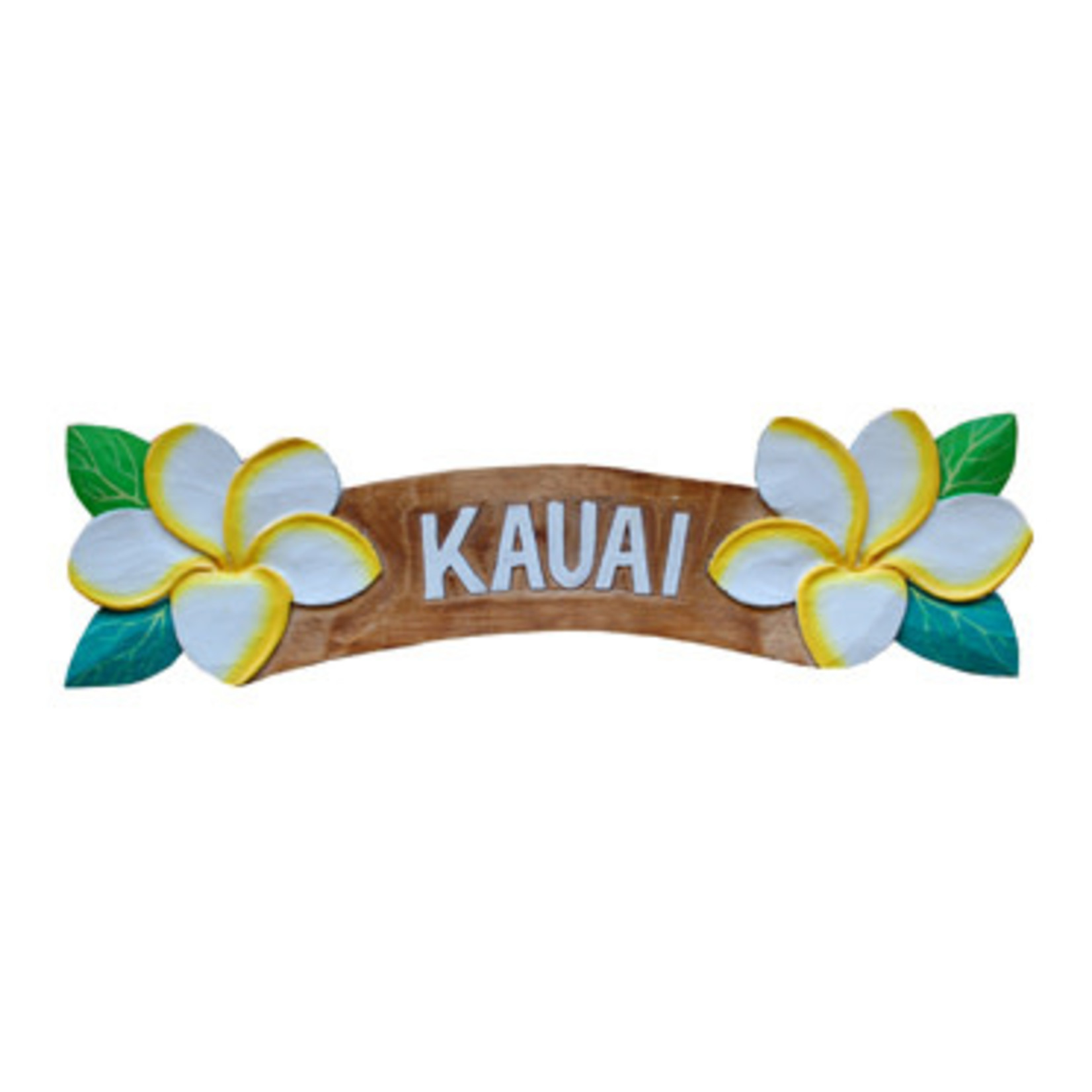 Hand Carved and Painted Sign Plumeria Kauai