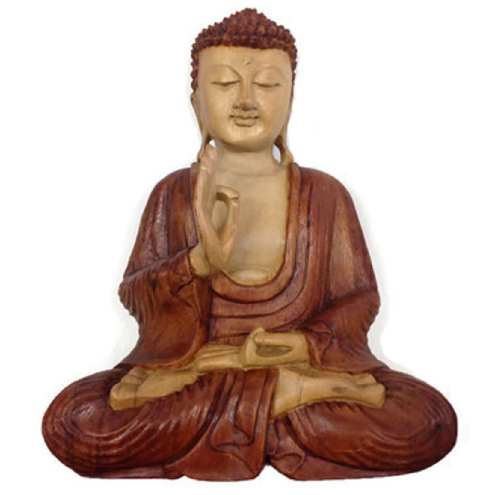 40cm Hand Carved Buddha 2 Tone Lotus Seat