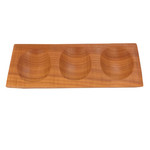 Hand Carved Fruitwood Triple Spice Plate