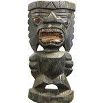 Hand Carved Green Albesia Flat Back Tiki