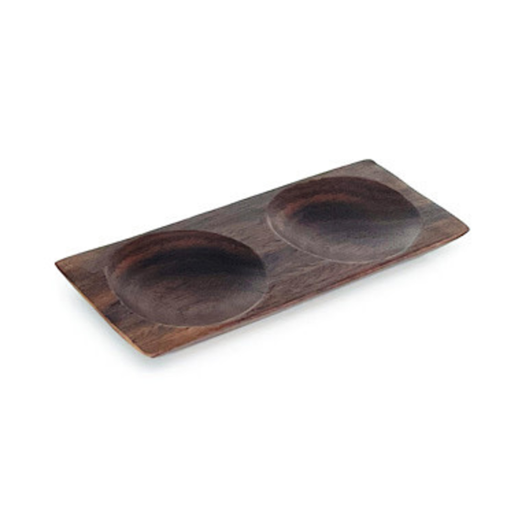 Hand Carved Rosewood Double Spice Plate