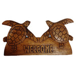 Hand Carved Turtle Welcome Sign
