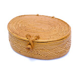 Hand Woven Ata Basket #42 Oval Box with Lid