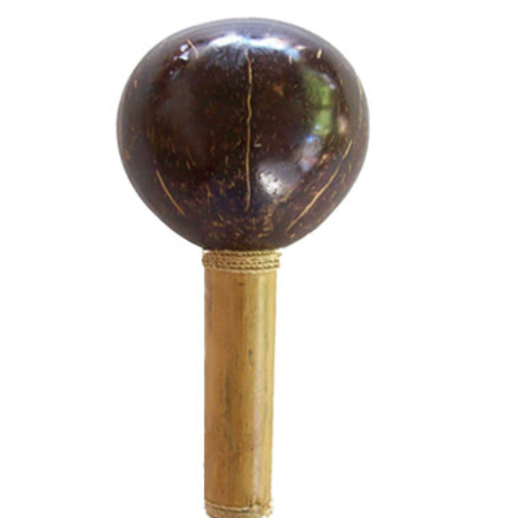 Handmade Coconut Shell Maraca with Bamboo Handle