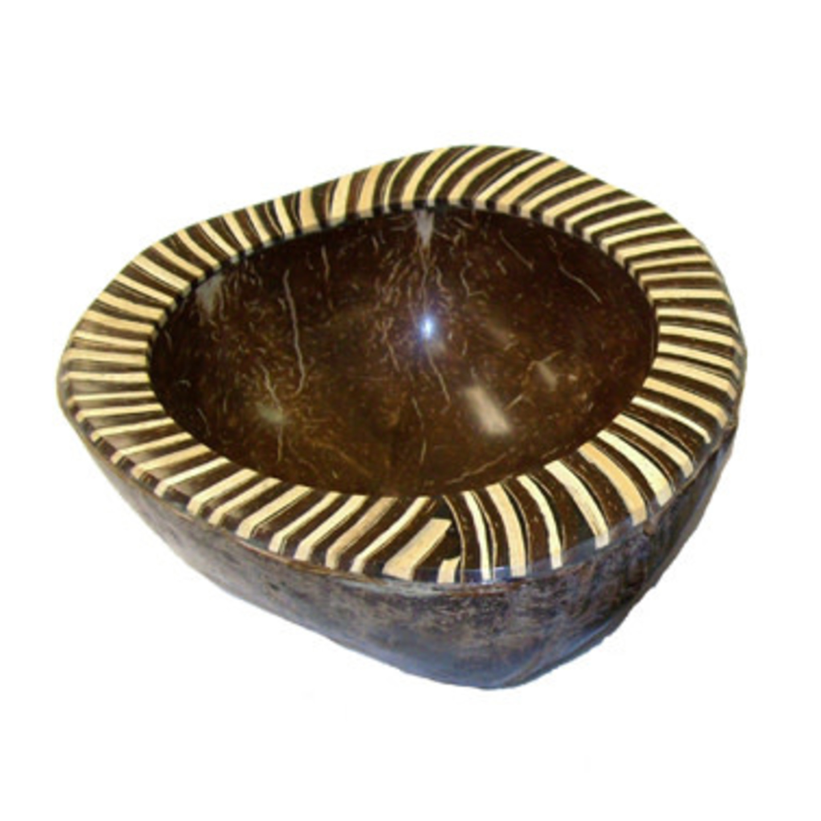 Handmade Small Zebra Coconut Shell Bowl