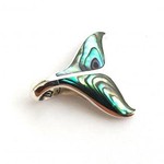 P215 Sterling Silver Large Whale Tail Pendant