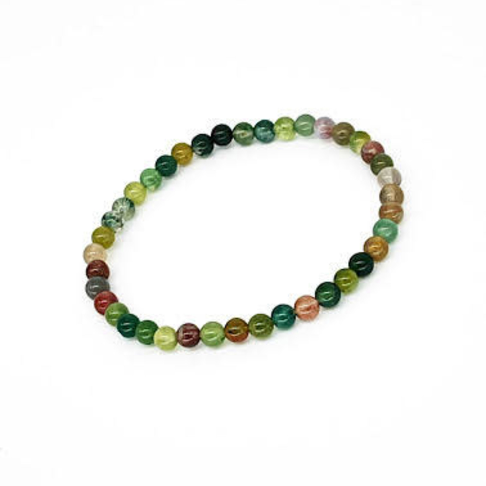 Mixed Agate Gemstone Stretch Bracelet 4mm