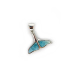 P267 Sterling Silver Larimar Whale Tail Pendant Small
